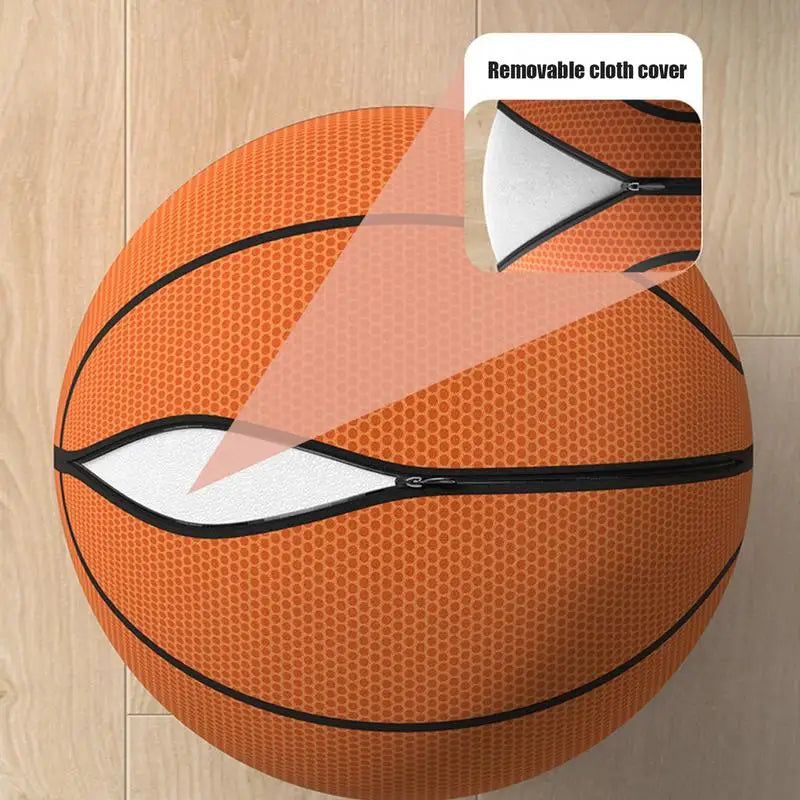 Indoor Basketball Silent 7 Inches Cloth Quiet Basketball With Zipper Silent Dribbling Training Ball Removable Cover For School