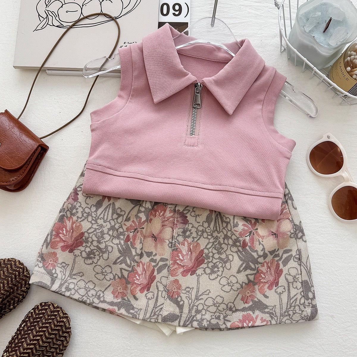 Two Piece Top and Skirt Pants