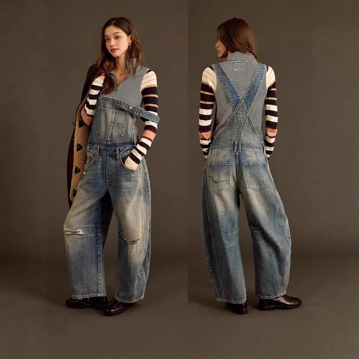 Casual Loose Denim Overalls