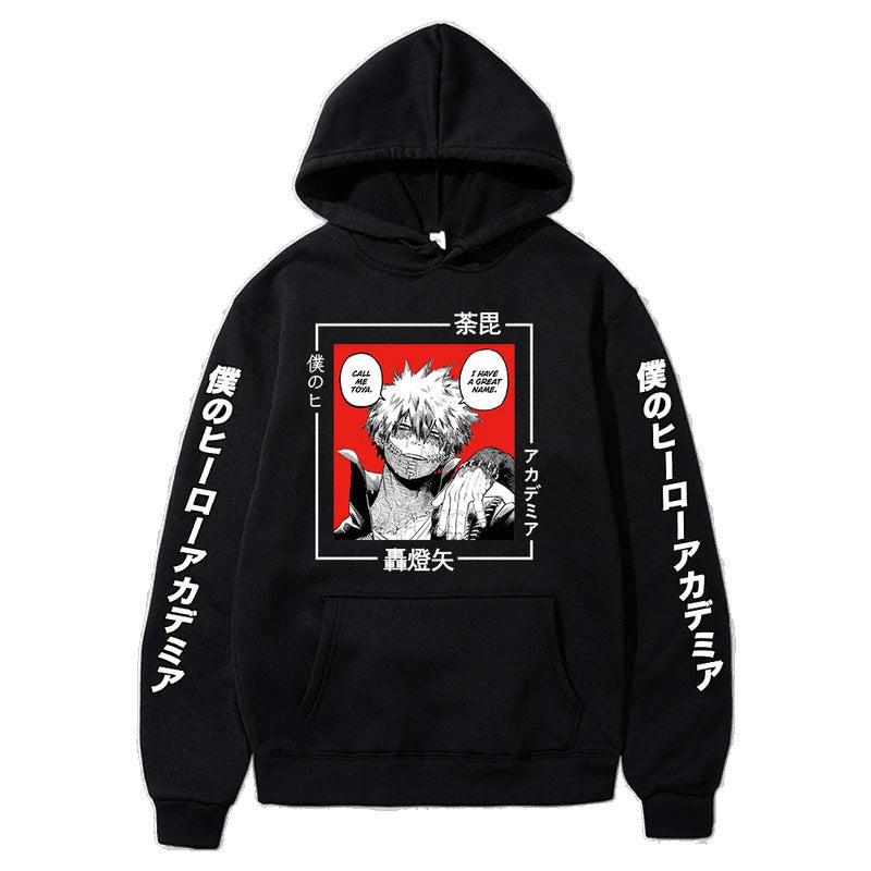 Anime My Hero Academia Printed Hooded Sweatshirt Unisex Long Sleeve Casual Jacket