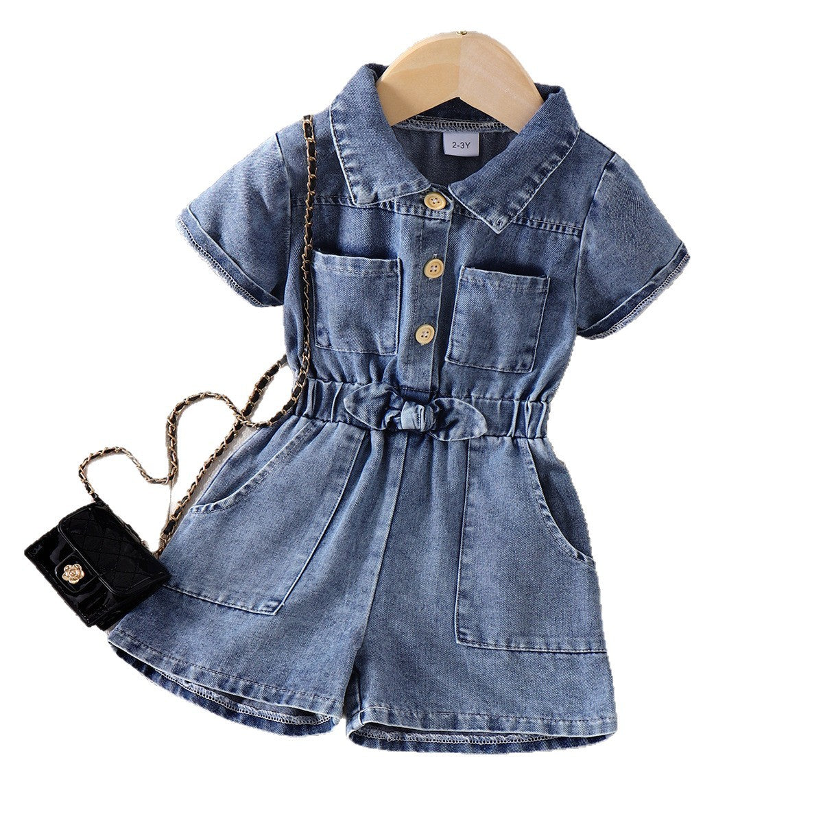 Collared Denim Jumpsuit