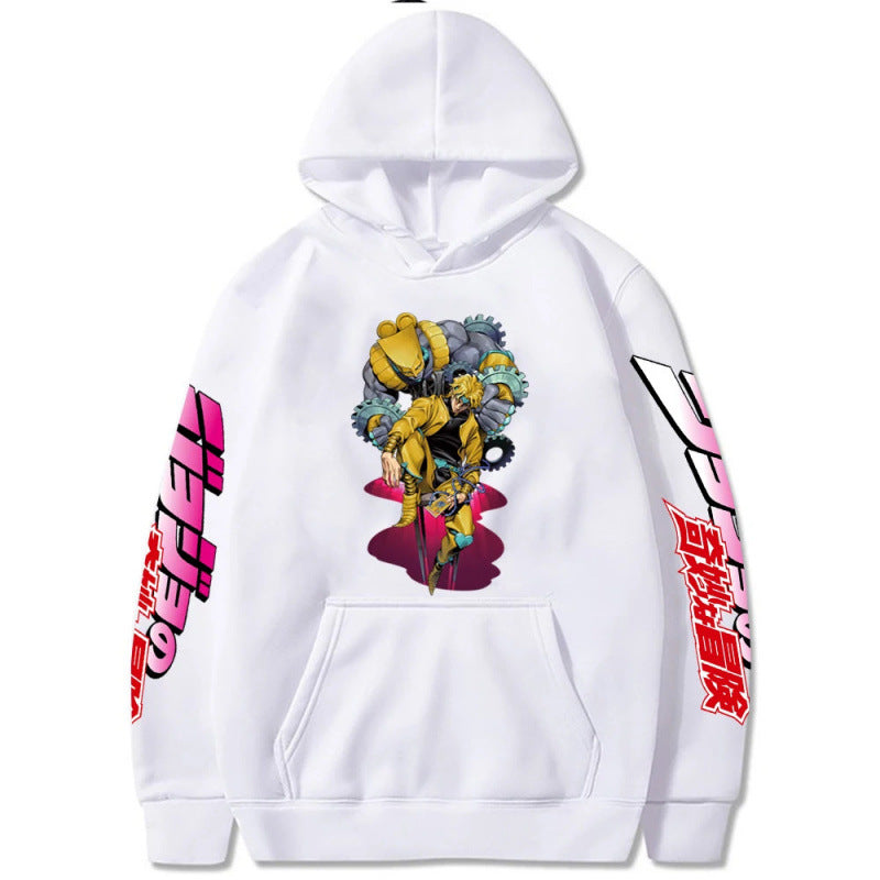 Spring Anime JOJO's Bizarre Adventure Printed Hooded Sweatshirt Unisex Long Sleeve Casual Jacket