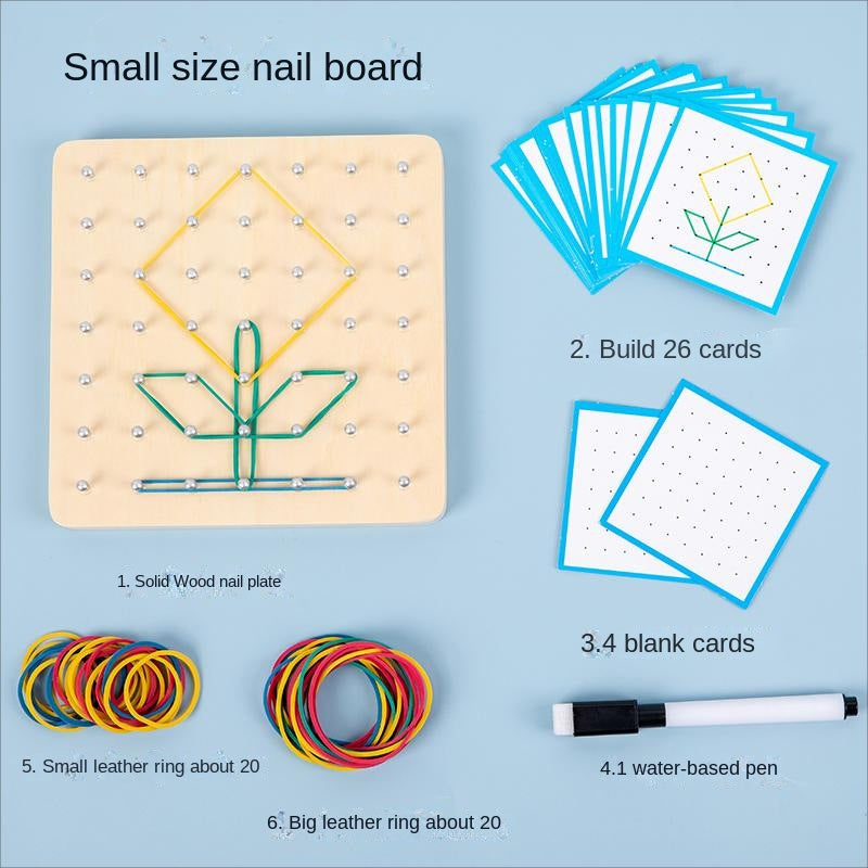 Children's Montessori Early Education Intellectual Wooden Toy Kindergarten First Grade Math Student Nail Board Teaching Aid