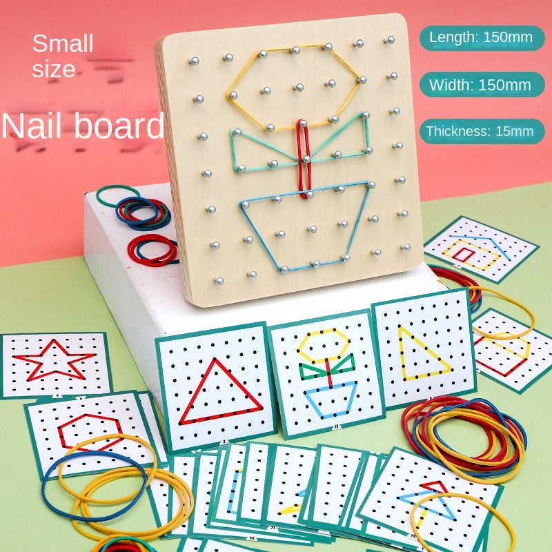 Children's Montessori Early Education Intellectual Wooden Toy Kindergarten First Grade Math Student Nail Board Teaching Aid