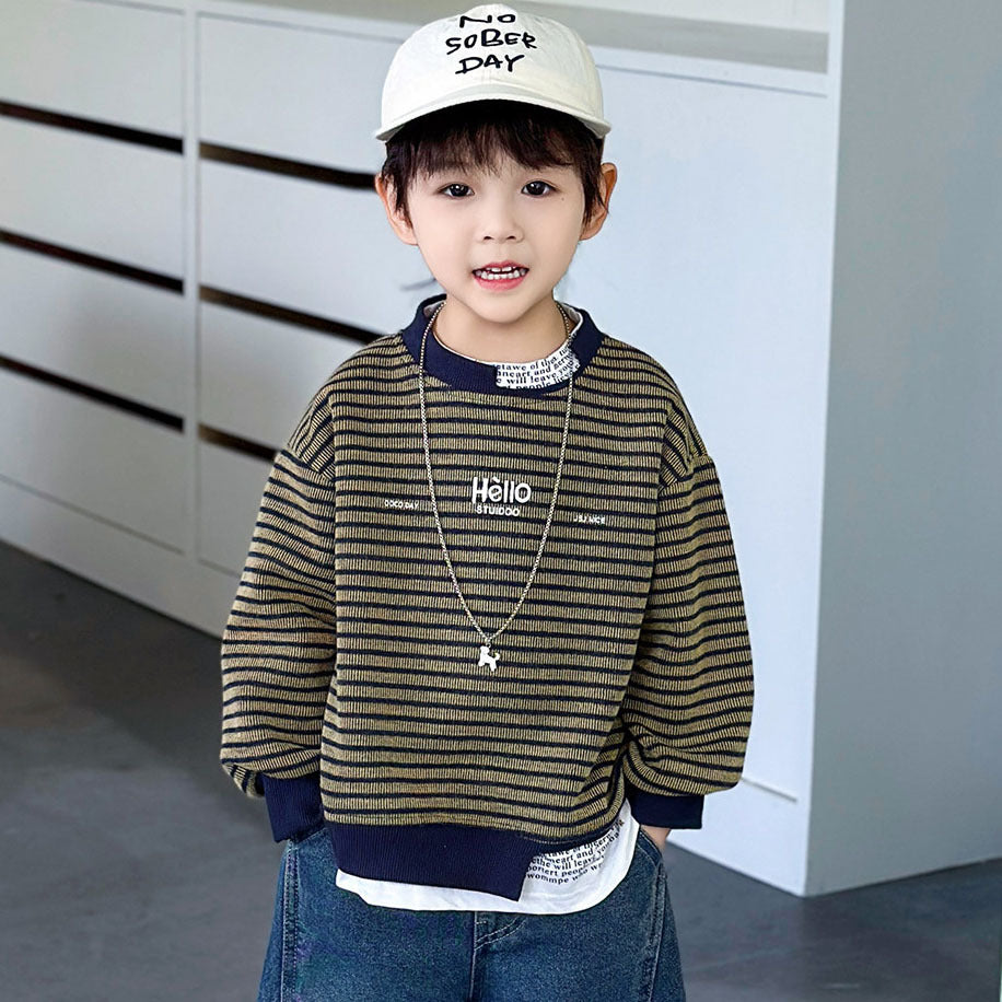 Striped Hoodie Two-Piece Set for Boys