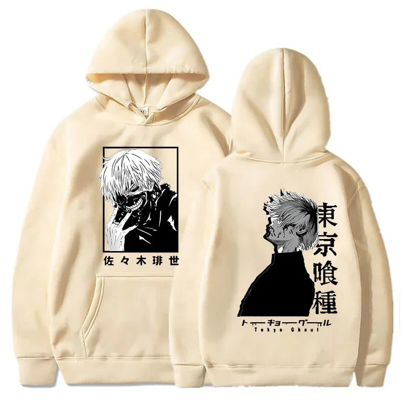 Spring Tokyo Ghoul AnimePrinted Hooded Sweatshirt Unisex Long Sleeve Casual Jacket