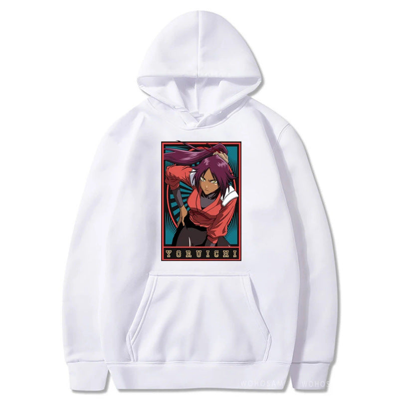 Spring Anime Bleach Character Print Hooded Sweatshirt Unisex Long Sleeve Casual Jacket Top