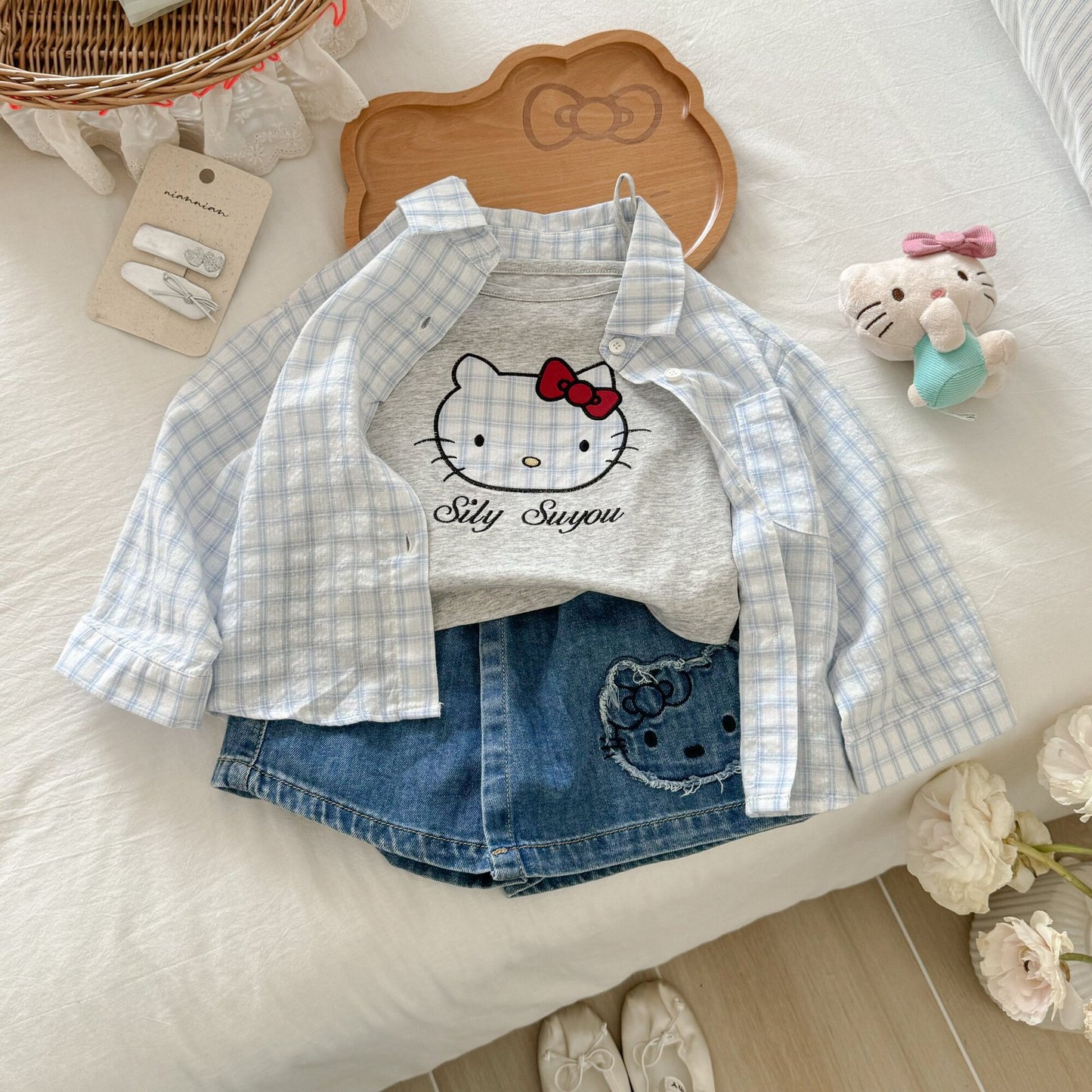 Top and Skirt Pants Set