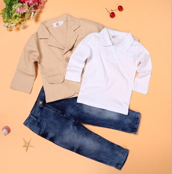 Boys 3 pcs jacket + T + jeans