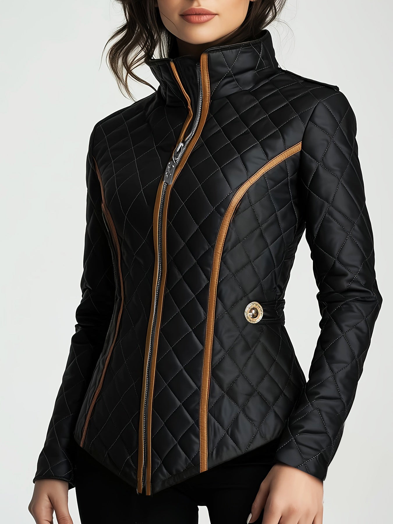 Quilted Stand Collar Jacket
