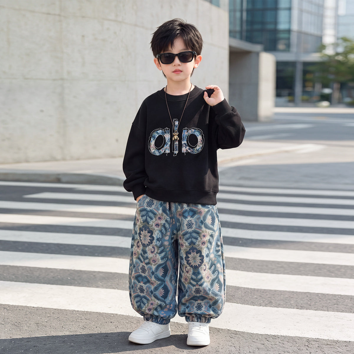 Boys Spring Autumn Casual Sportswear Two-Piece Set