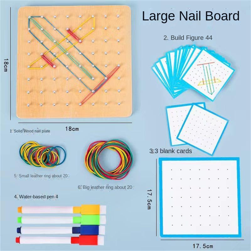 Children's Montessori Early Education Intellectual Wooden Toy Kindergarten First Grade Math Student Nail Board Teaching Aid