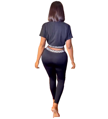 Casual Black Two Piece Set