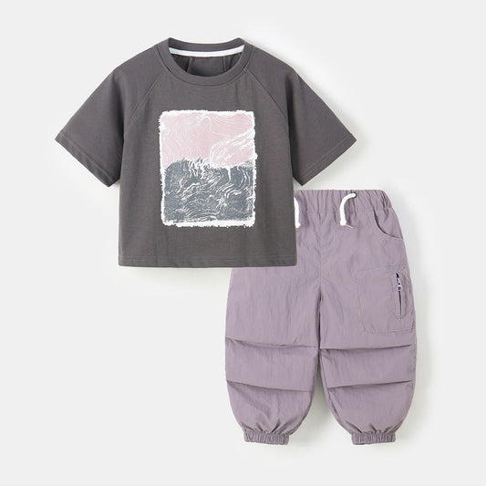 Round Neck T-shirt/Tie-up Pants