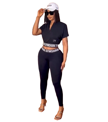 Casual Black Two Piece Set