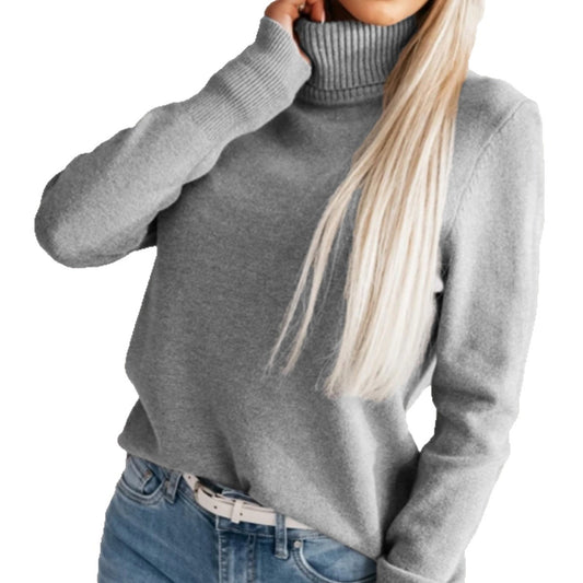 Elegant Notched Collar Knit Sweater