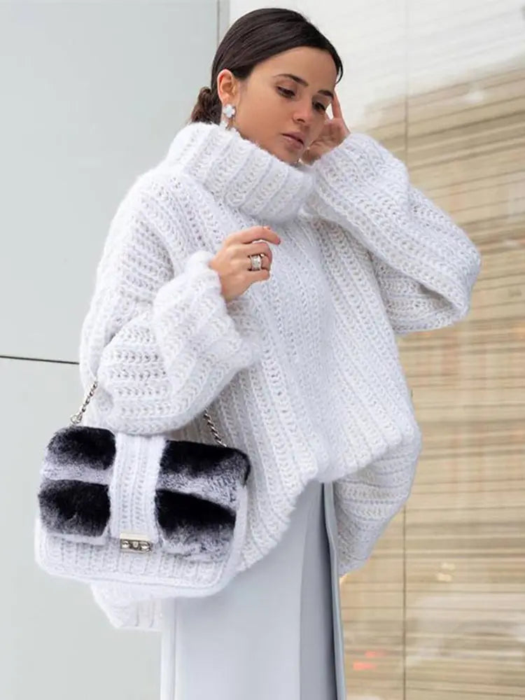 Oversized Turtleneck Knitted Pullover