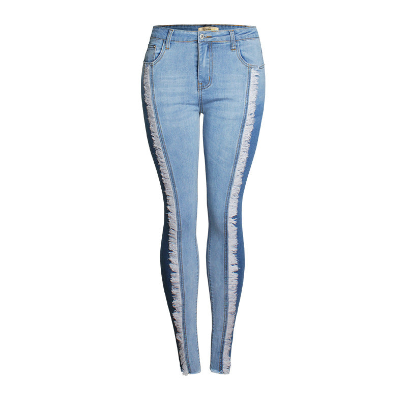 Fringe Slim Jeans Slim Hip Leggings Jeans for Women