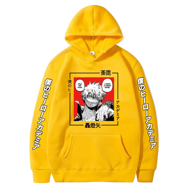 Anime My Hero Academia Printed Hooded Sweatshirt Unisex Long Sleeve Casual Jacket