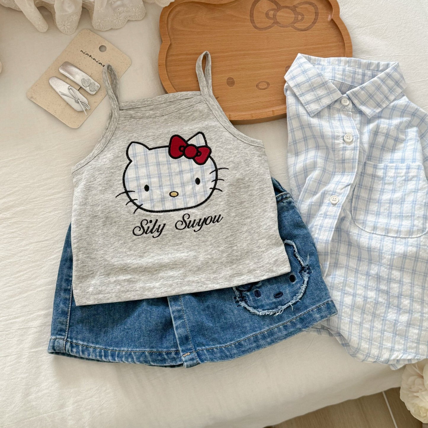 Top and Skirt Pants Set