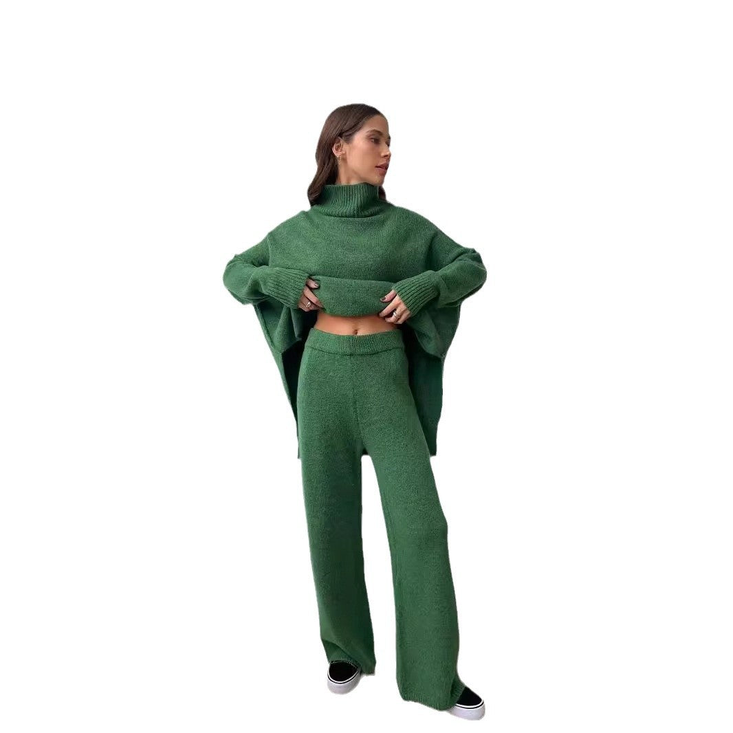 Loose Fit Knitted Turtleneck Two Piece