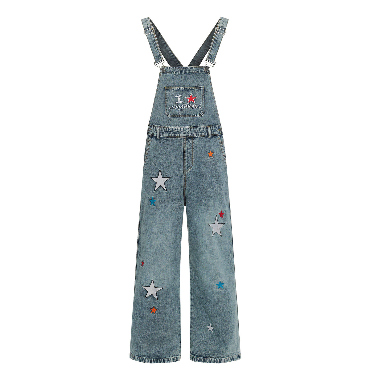 Embroidered Decorative Non-Iron Overalls Youth Fashion Jumpsuit