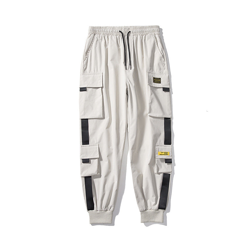 Cargo Pants Trendy Cuffed Tactical Style Harem Pants Men's  Loose Sports Casual Long Trousers