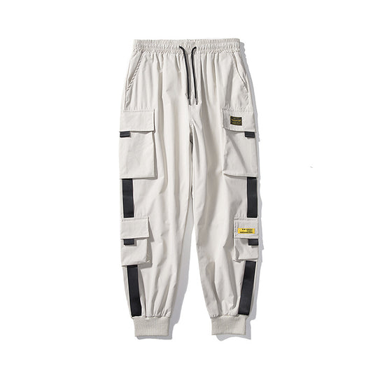 Cargo Pants Trendy Cuffed Tactical Style Harem Pants Men's  Loose Sports Casual Long Trousers