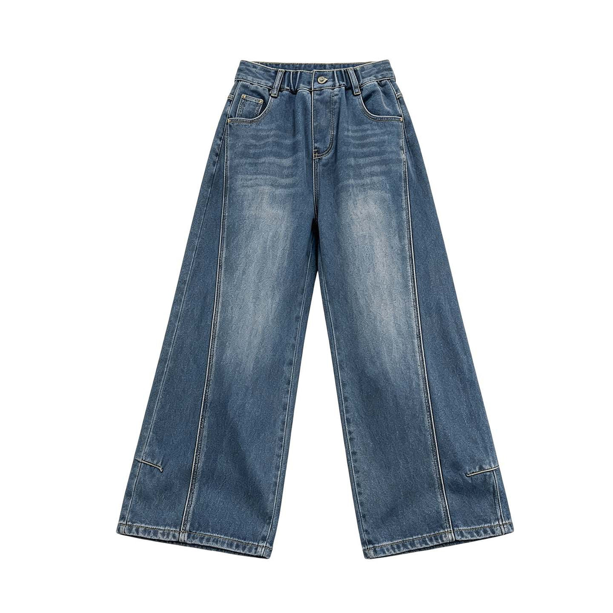 Stylish Straight Wide-Leg Denim Jeans for Girls