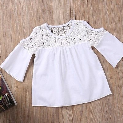 Girls Lace Tops T-Shirt+Denim Jeans Pants Outfits Set
