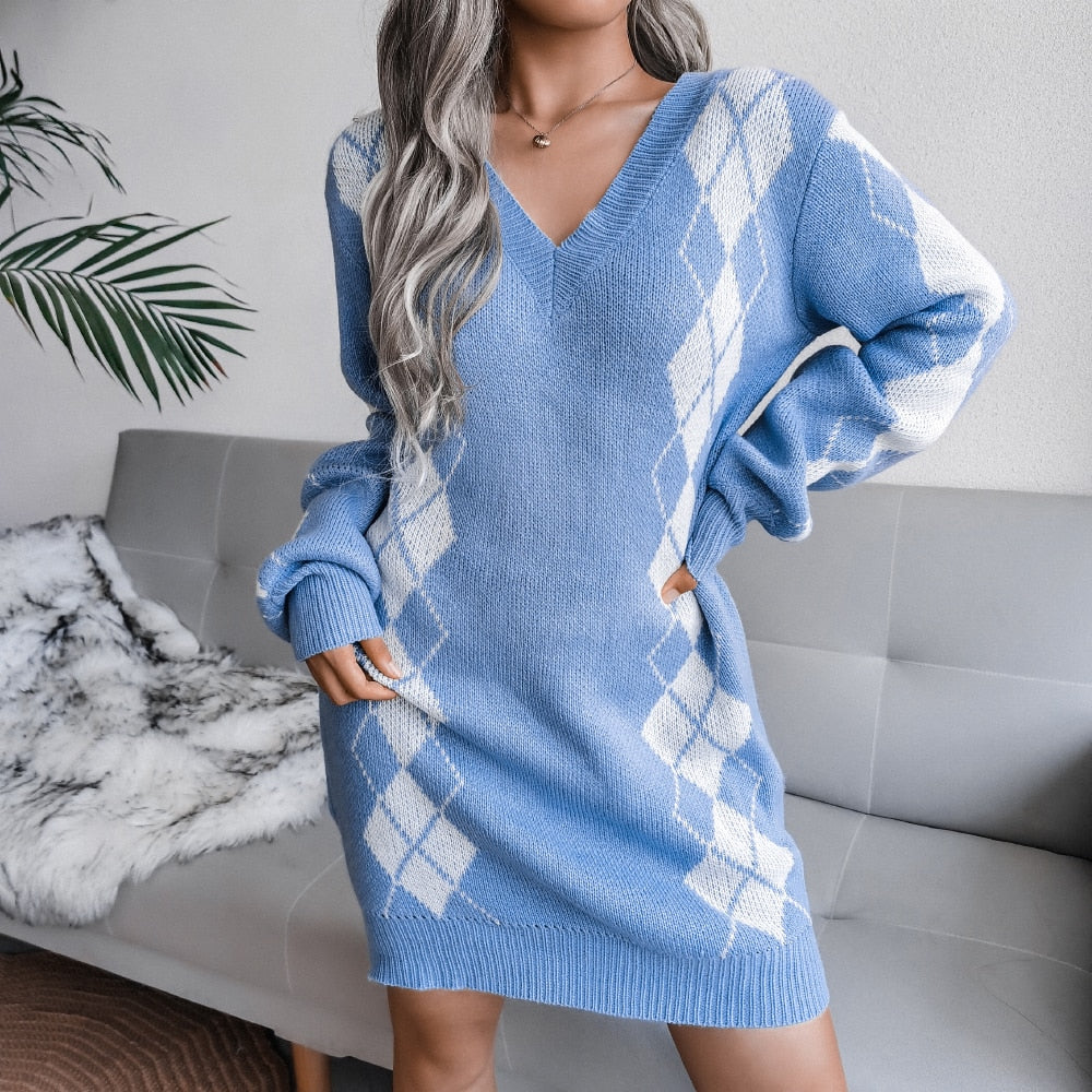 Off Shoulder Knitted Sweater Dress