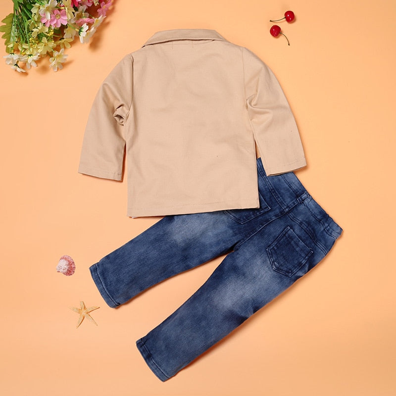 Boys 3 pcs jacket + T + jeans