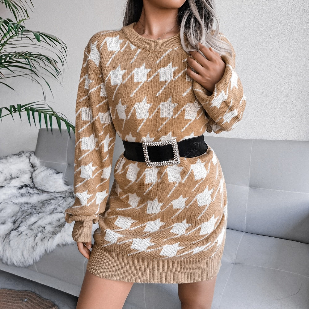Off Shoulder Knitted Sweater Dress