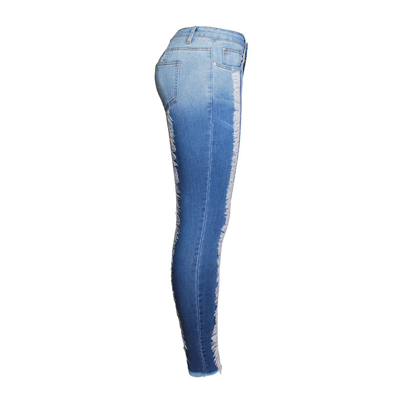Fringe Slim Jeans Slim Hip Leggings Jeans for Women