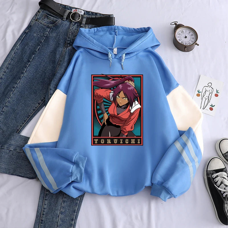 Spring Anime Bleach Character Print Hooded Sweatshirt Unisex Long Sleeve Casual Jacket Top