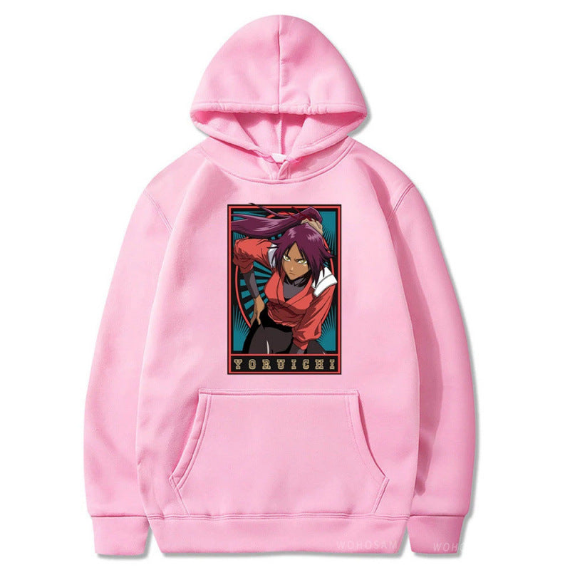 Spring Anime Bleach Character Print Hooded Sweatshirt Unisex Long Sleeve Casual Jacket Top
