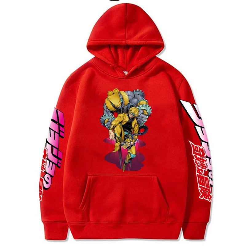 Spring Anime JOJO's Bizarre Adventure Printed Hooded Sweatshirt Unisex Long Sleeve Casual Jacket