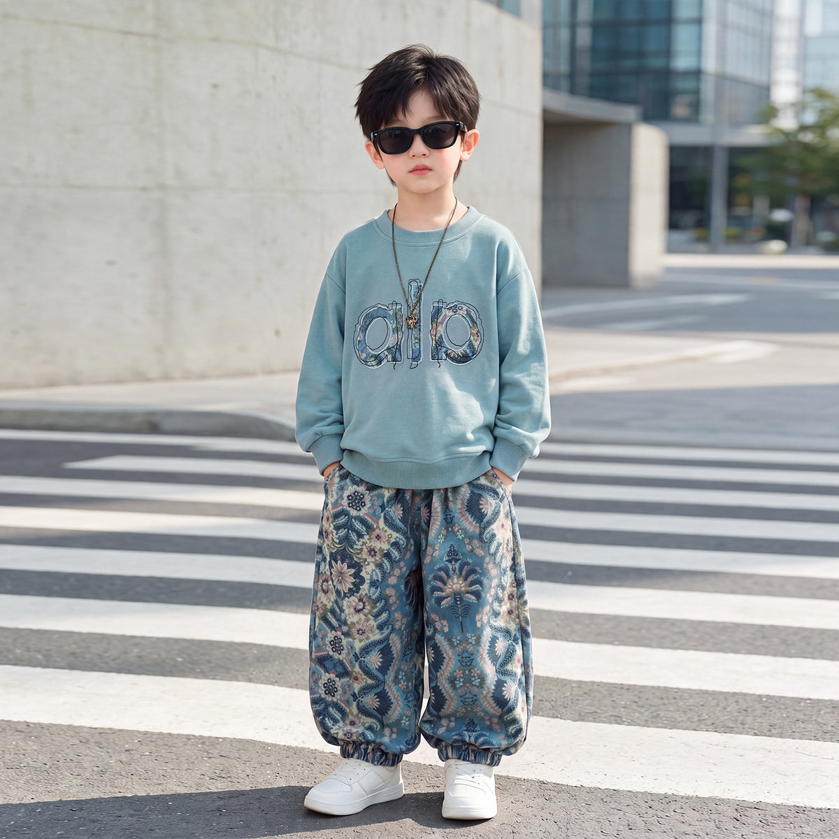 Boys Spring Autumn Casual Sportswear Two-Piece Set