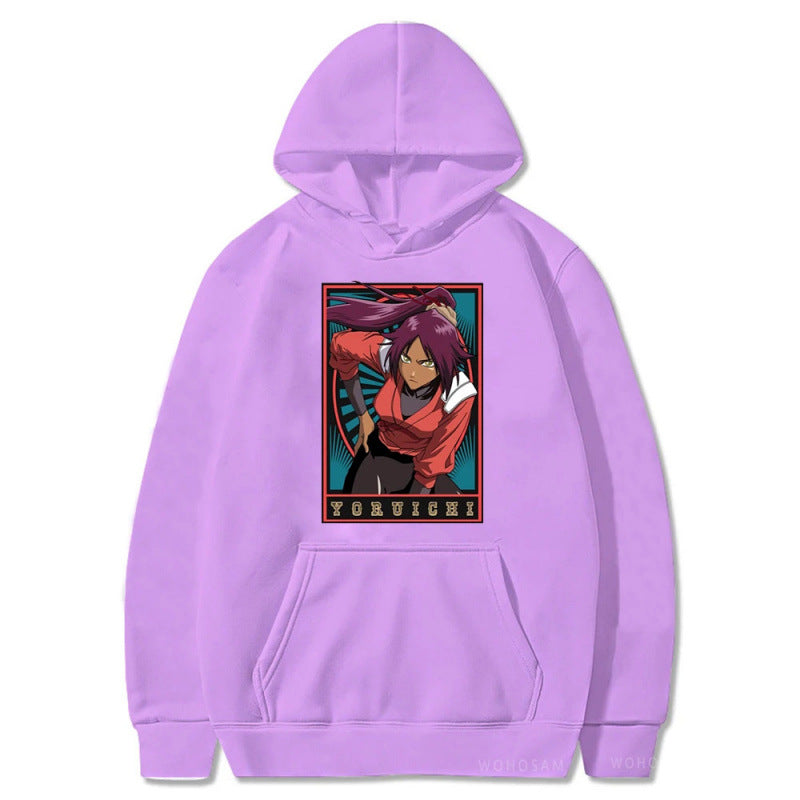 Spring Anime Bleach Character Print Hooded Sweatshirt Unisex Long Sleeve Casual Jacket Top