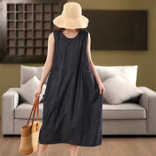 Vintage Denim Long Skirt