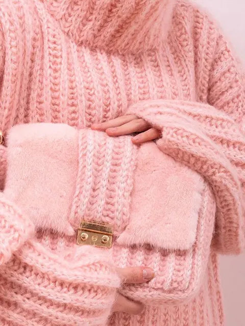 Oversized Turtleneck Knitted Pullover