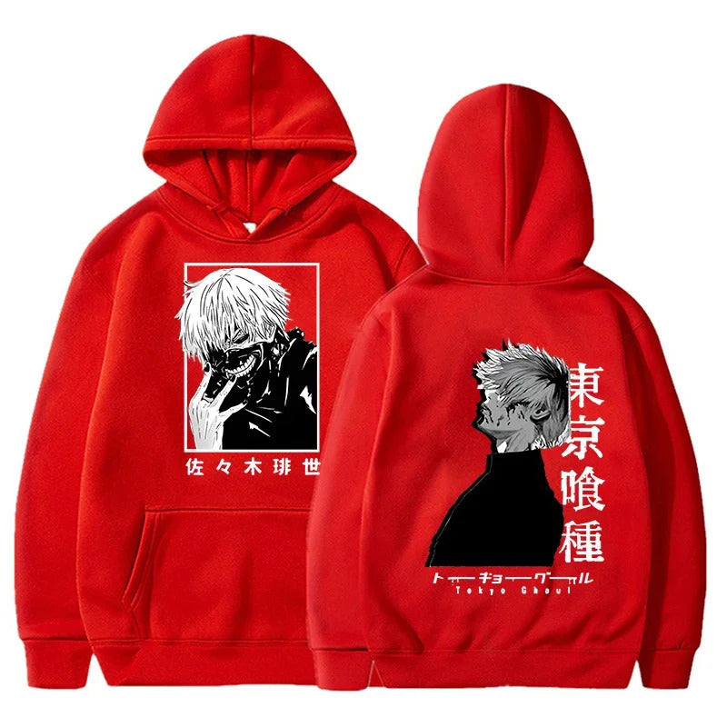 Spring Tokyo Ghoul AnimePrinted Hooded Sweatshirt Unisex Long Sleeve Casual Jacket