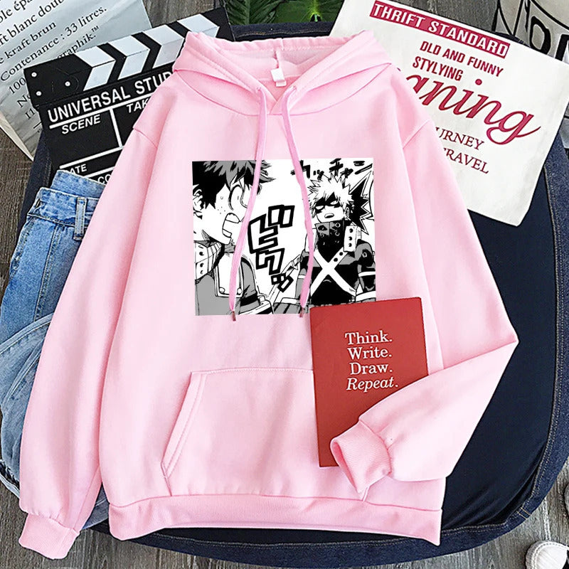 Spring New Anime My Hero Academia Printed Hooded Sweatshirt Unisex Long Sleeve Casual Jacket Top