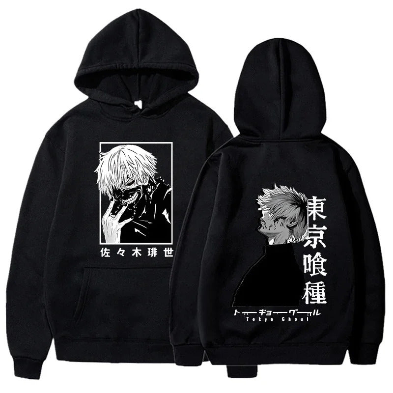 Spring Tokyo Ghoul AnimePrinted Hooded Sweatshirt Unisex Long Sleeve Casual Jacket