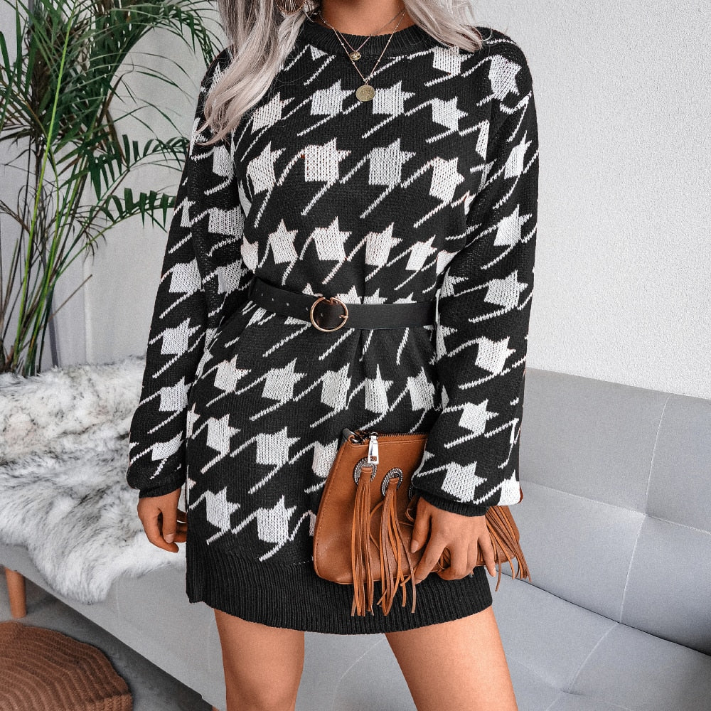 Off Shoulder Knitted Sweater Dress