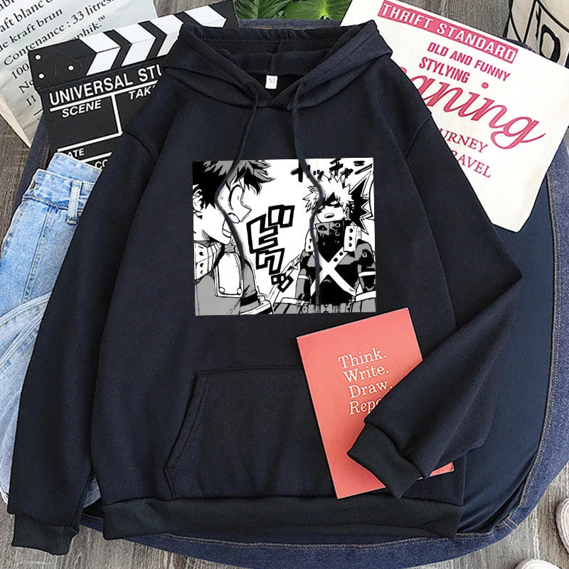 Spring New Anime My Hero Academia Printed Hooded Sweatshirt Unisex Long Sleeve Casual Jacket Top