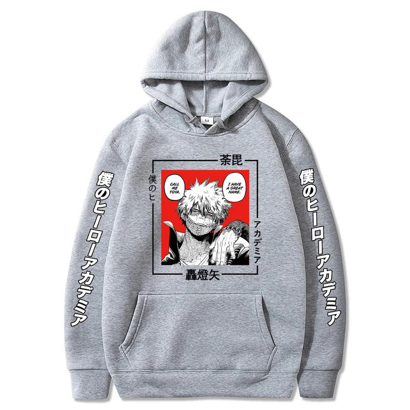 Anime My Hero Academia Printed Hooded Sweatshirt Unisex Long Sleeve Casual Jacket