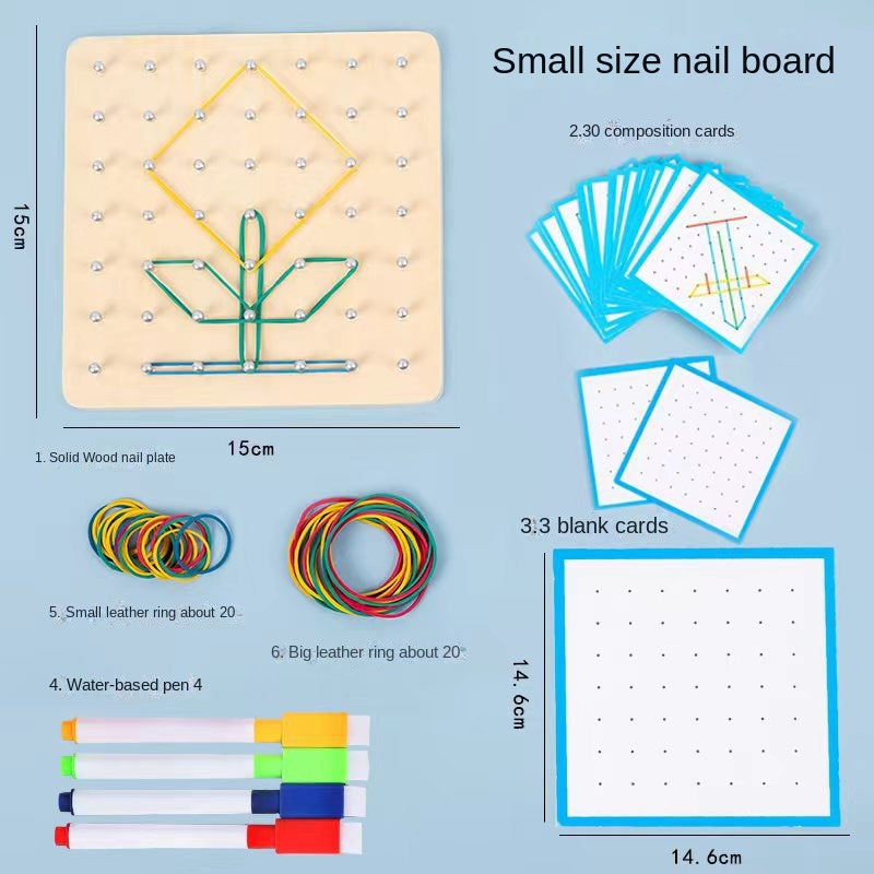 Children's Montessori Early Education Intellectual Wooden Toy Kindergarten First Grade Math Student Nail Board Teaching Aid