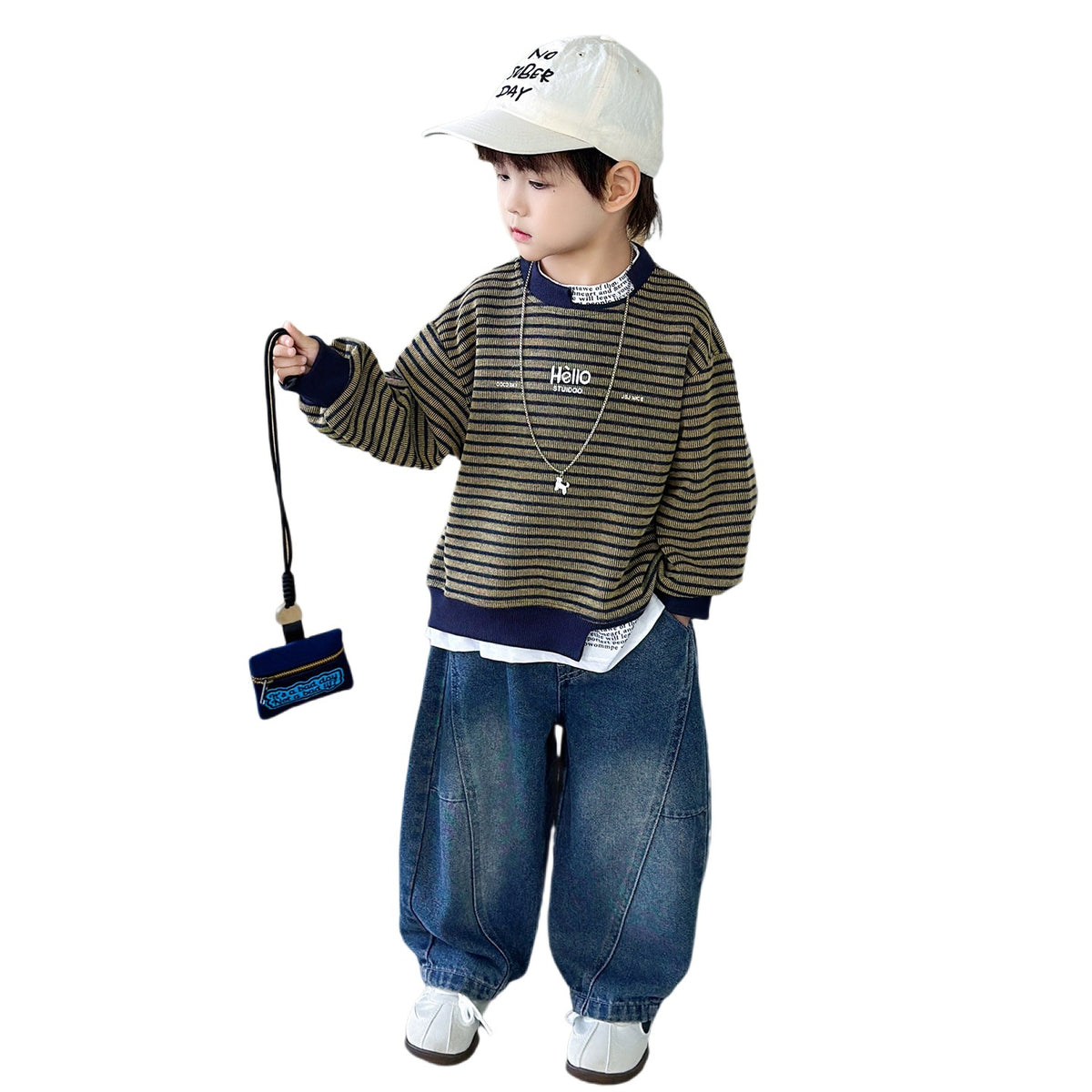 Striped Hoodie Two-Piece Set for Boys