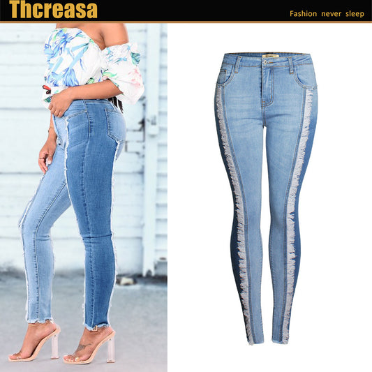 Fringe Slim Jeans Slim Hip Leggings Jeans for Women